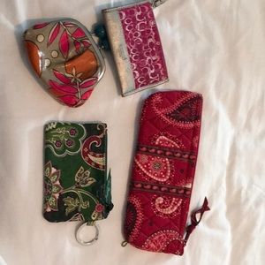 Coin purse set. Coach,Vera Bradley,Fossil